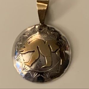 Sterling and brass Navajo pendant